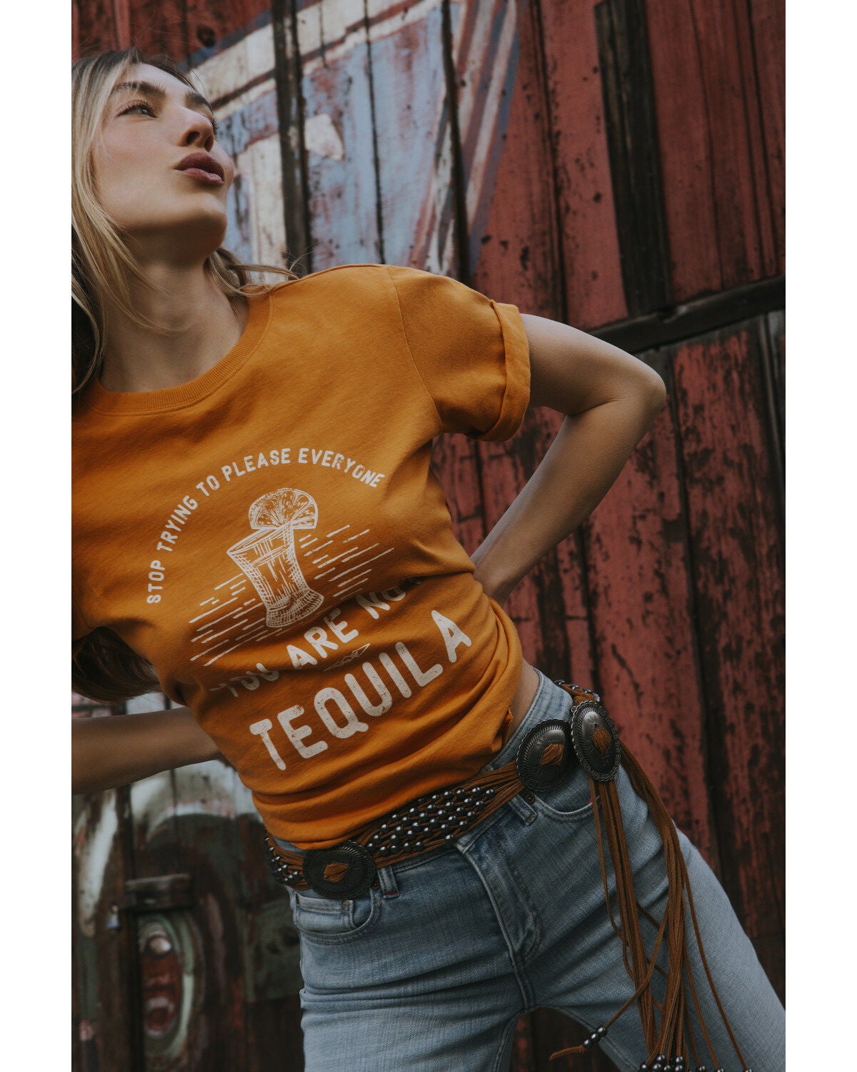 Idyllwind Women's You Are Not Tequila Short Sleeve Graphic Tee, Gold, hi-res