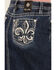 Image #2 - Miss Me Women's Dark Wash Embroidered Pocket Stretch Denim Maxi Skirt, Dark Wash, hi-res
