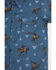 Image #2 - Cowboy Hardware Toddler Boys' Bronc Branded Short Sleeve Snap Stretch Western Shirt, Blue, hi-res
