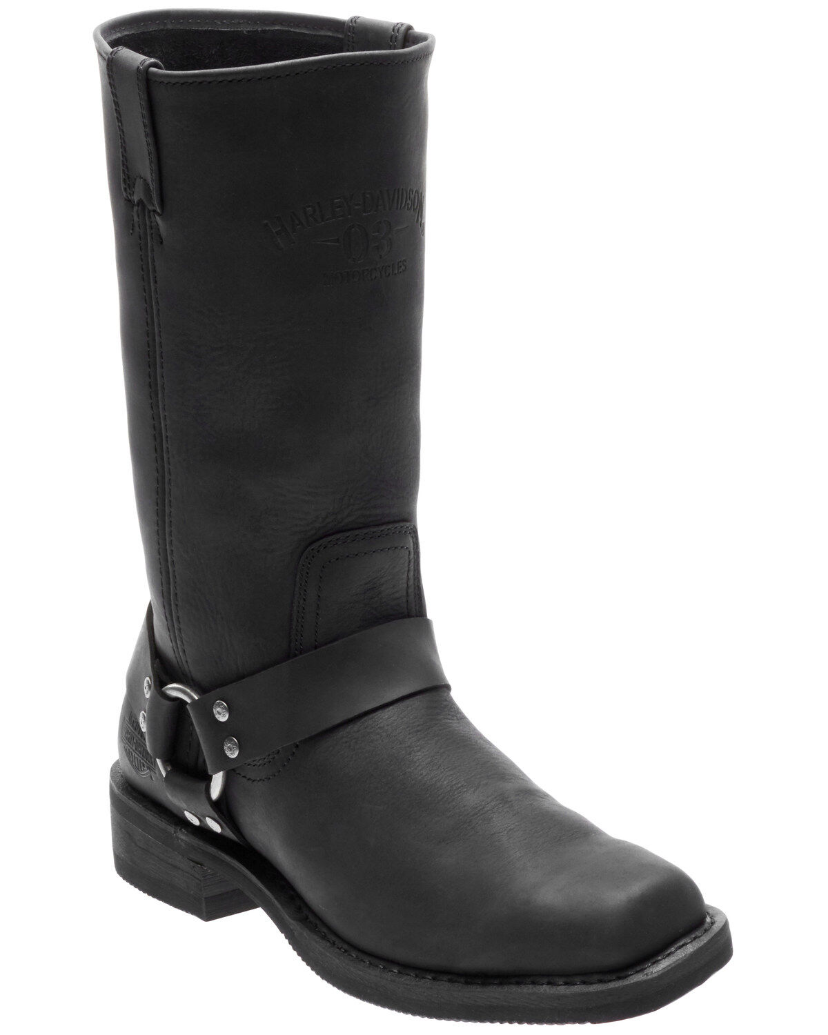 black leather motorcycle boots