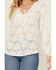 Image #3 - Shyanne Women's Floral Long Sleeve Ruffle Peasant Top, Off White, hi-res