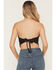 Image #4 - Blended Women's Rodeo Bandana Strapless Graphic Top, Black, hi-res