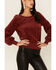 Image #2 - Shyanne Women's Fired Brick Velour Puff Long Sleeve Top  , , hi-res