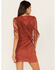 Image #4 - Idyllwind Women's Lady Bird Faux Suede Fringe Muscle Sleeve Mini Dress, Pecan, hi-res