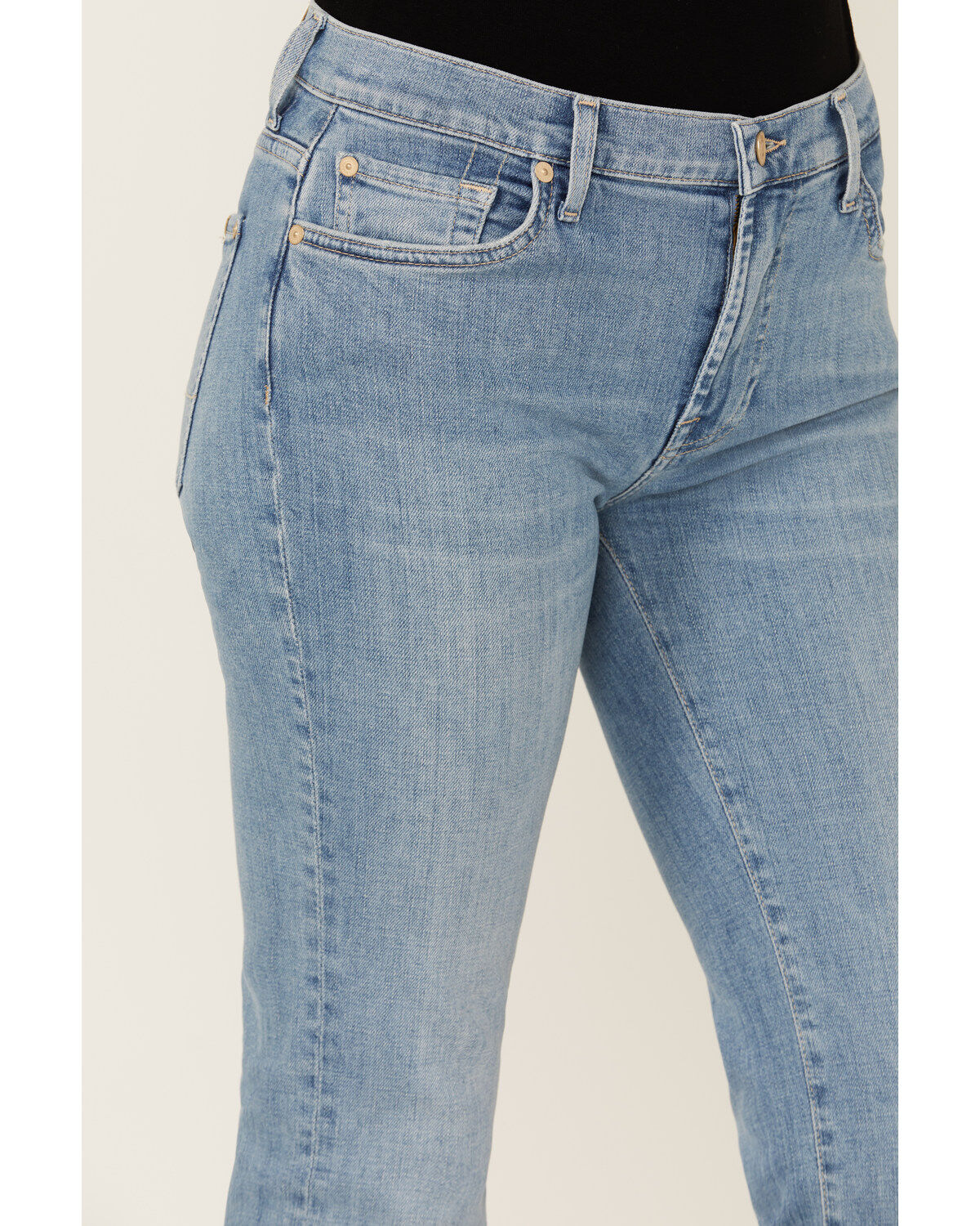 Image #2 - 7 For All Mankind Women's Light Wash Mid Rise Tailorless Bootcut Stretch Denim Jeans, Light Wash, hi-res