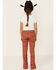 Image #3 - Ranch Dress'n Girls' Southwestern Steerhead Print Stretch Super Flare Jeans, Brown, hi-res
