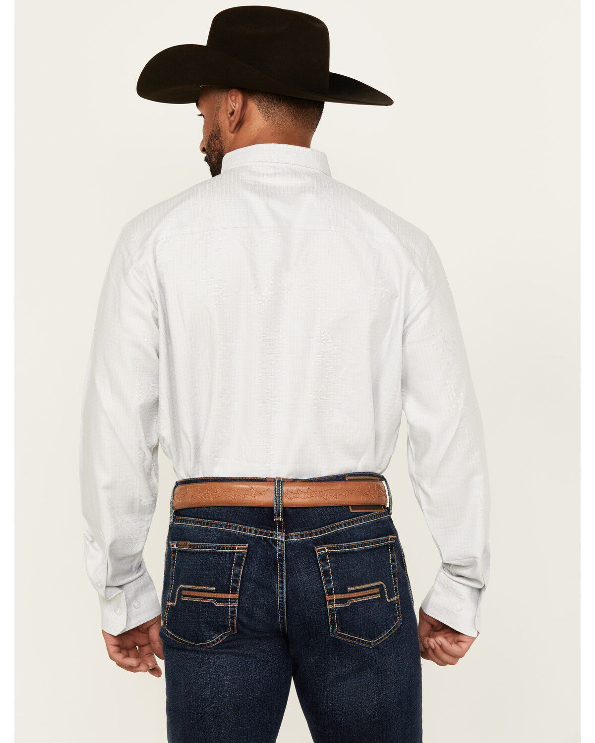Image #4 - Wrangler X Cody Johnson Men's Checkered Print Long Sleeve Button-Down Western Shirt, Grey, hi-res