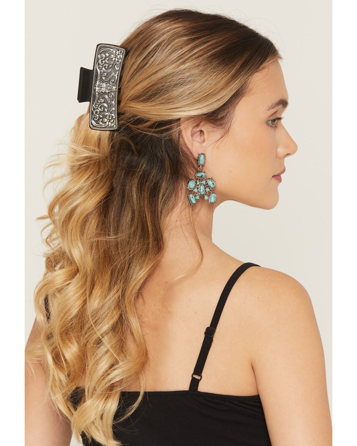 Image #1 - Idyllwind Women's Emery Steerhead Metal Claw Clip, Silver, hi-res