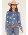 Image #1 - Shyanne Women's The Stars Long Sleeve Snap Denim Shirt, Light Wash, hi-res