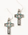 Image #2 - Shyanne Women's Cross Hamsa Metal Earring Set, Silver, hi-res
