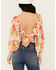 Image #4 - Flying Tomato Women's Floral Long Sleeve Crop Top, White, hi-res