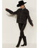 The Andy Jacket by DanielXDiamond: Women's Gray Denim Jacket With Gunmetal Fringe , Charcoal, hi-res