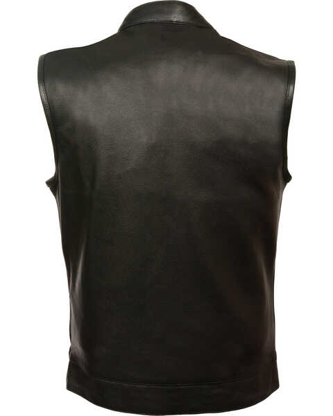 Image #2 - Milwaukee Leather Men's Open Neck Snap/Zip Front Club Style Vest, Black, hi-res