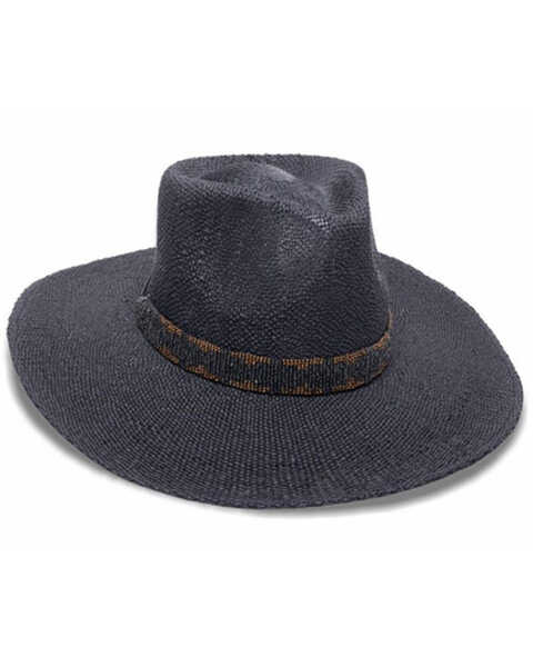 Nikki Beach Women's Twilight Straw Rancher Hat , Black, hi-res