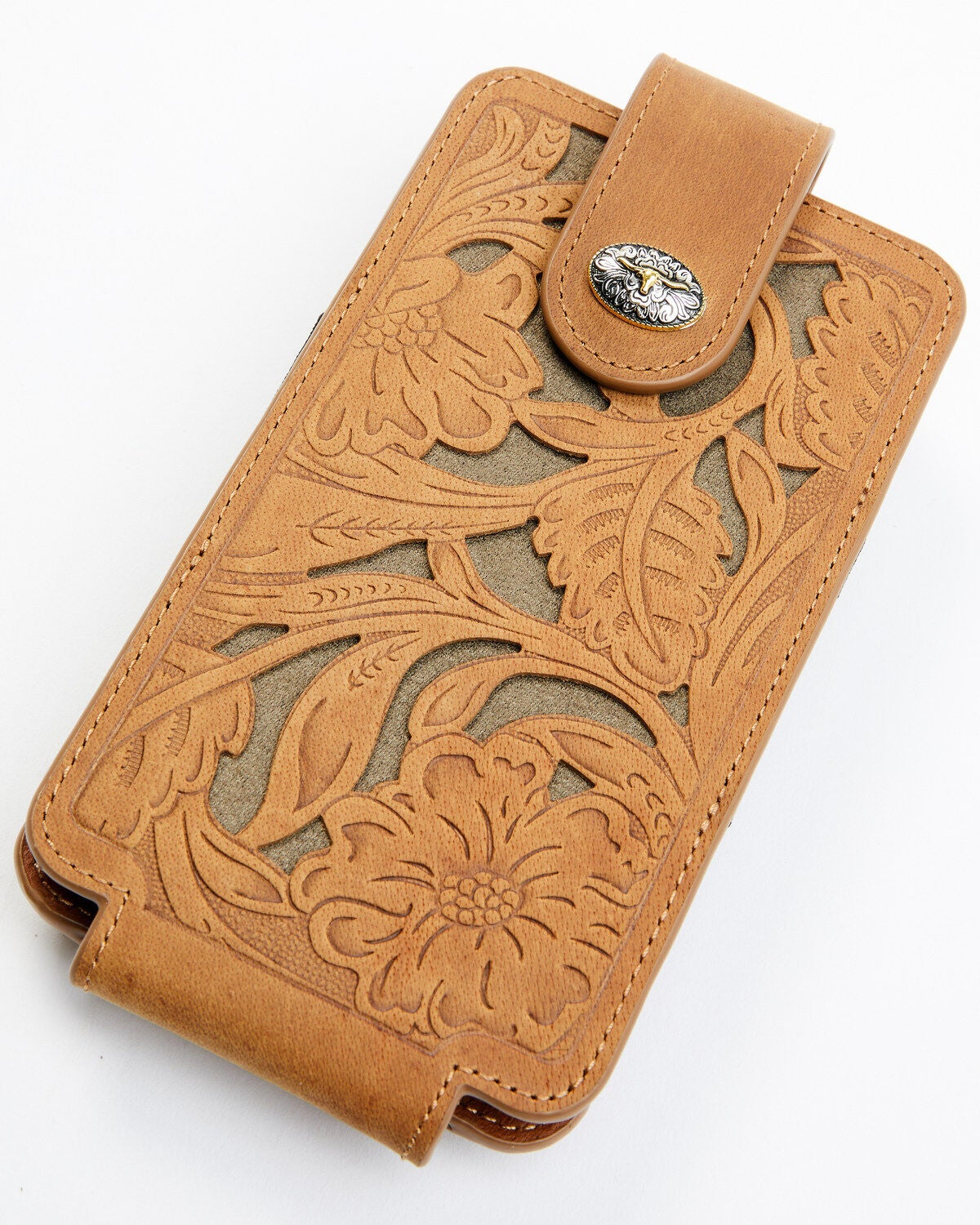 Cody James Men's Cell Phone Leather Wallet, Brown, hi-res