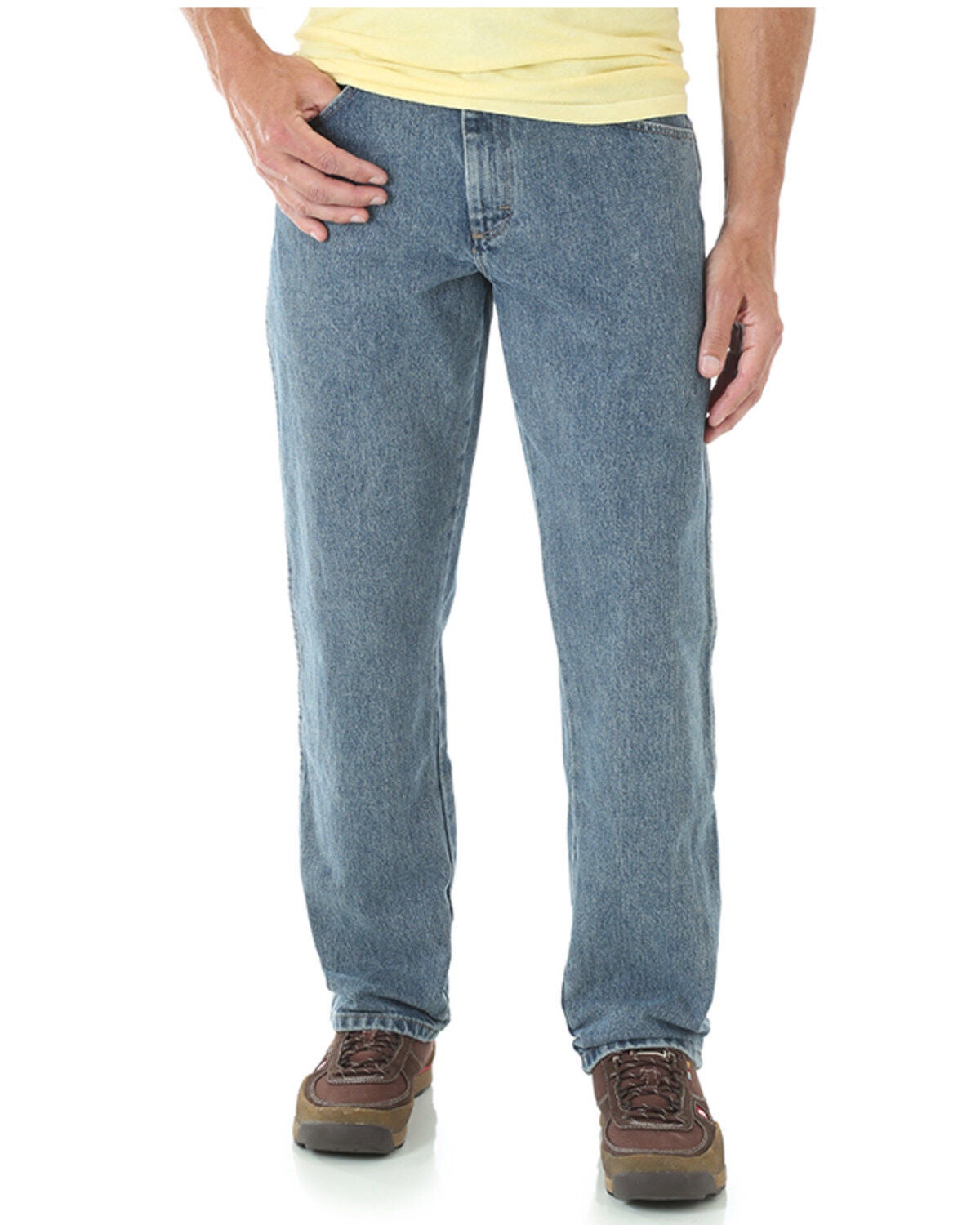 Image #1 - Wrangler Rugged Wear Men's Antique Indigo Wash Trail Trekker Relaxed Fit Jeans, Indigo, hi-res