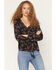Image #1 - Idyllwind Women's Corrigan Floral Print Long Sleeve Shirt, Black, hi-res