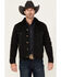 Image #1 - Cody James Men's Outlaw Sherpa Lined Denim Trucker Jacket, Black, hi-res