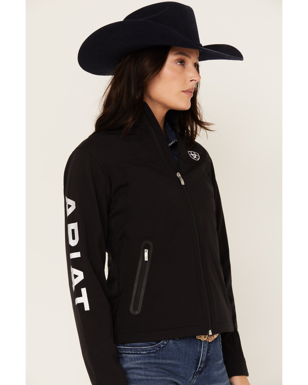 Image #2 - Ariat Women's Softshell Team Jacket, Black, hi-res