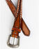 Cody James Men's Brown & Cream Lace & Floral Embossed Belt, Brown, hi-res