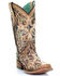 Corral Women's Inlay Western Boots - Square Toe, Ivory, hi-res