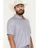 Image #2 - Panhandle Slim Men's Texas Print Short Sleeve Pearl Snap Performance Polo, Navy, hi-res
