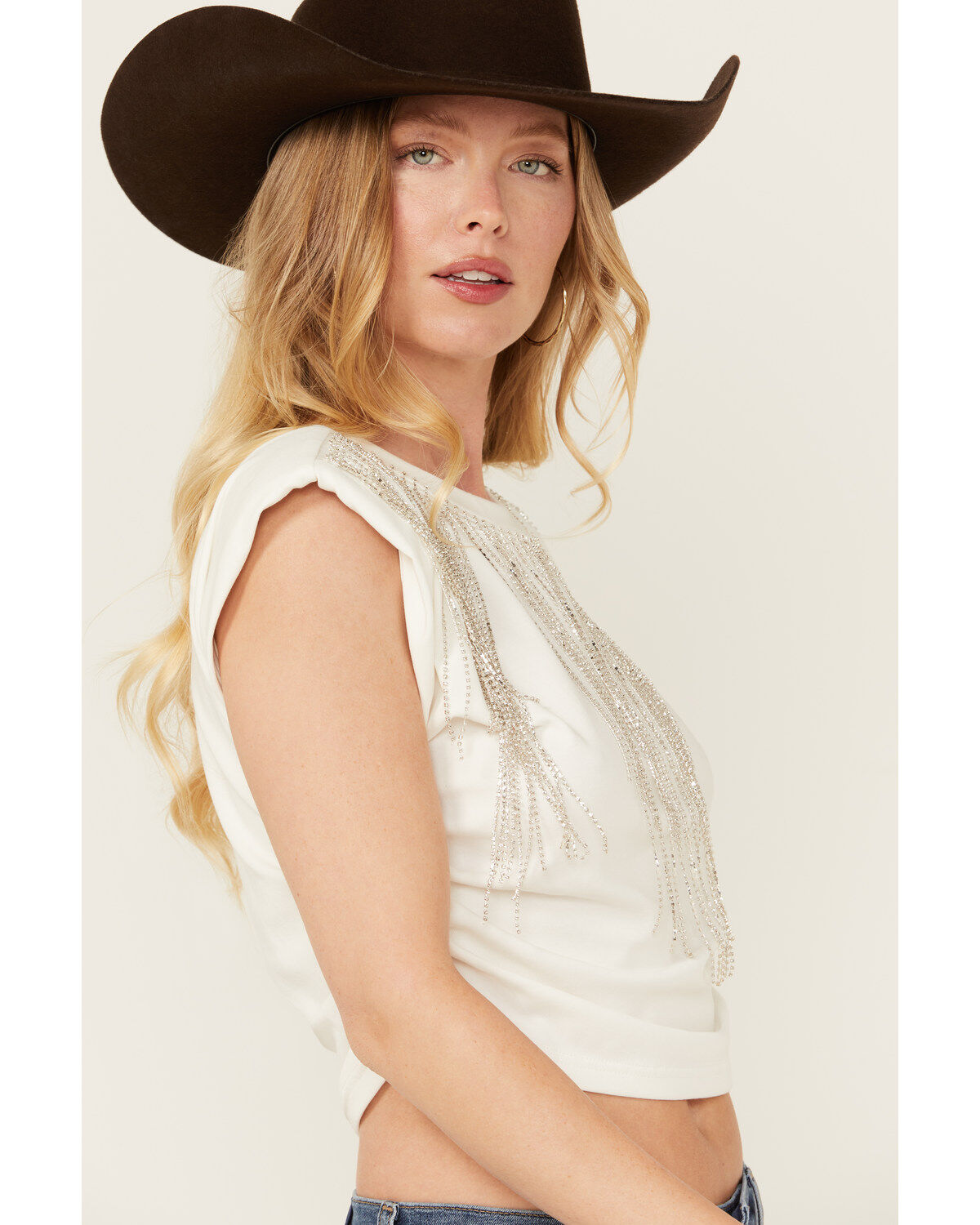 Image #2 - Blue B Women's Rhinestone Neckline Tee, , hi-res