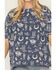 Image #3 - Free People Women's Painted Conversational Tee, Blue, hi-res