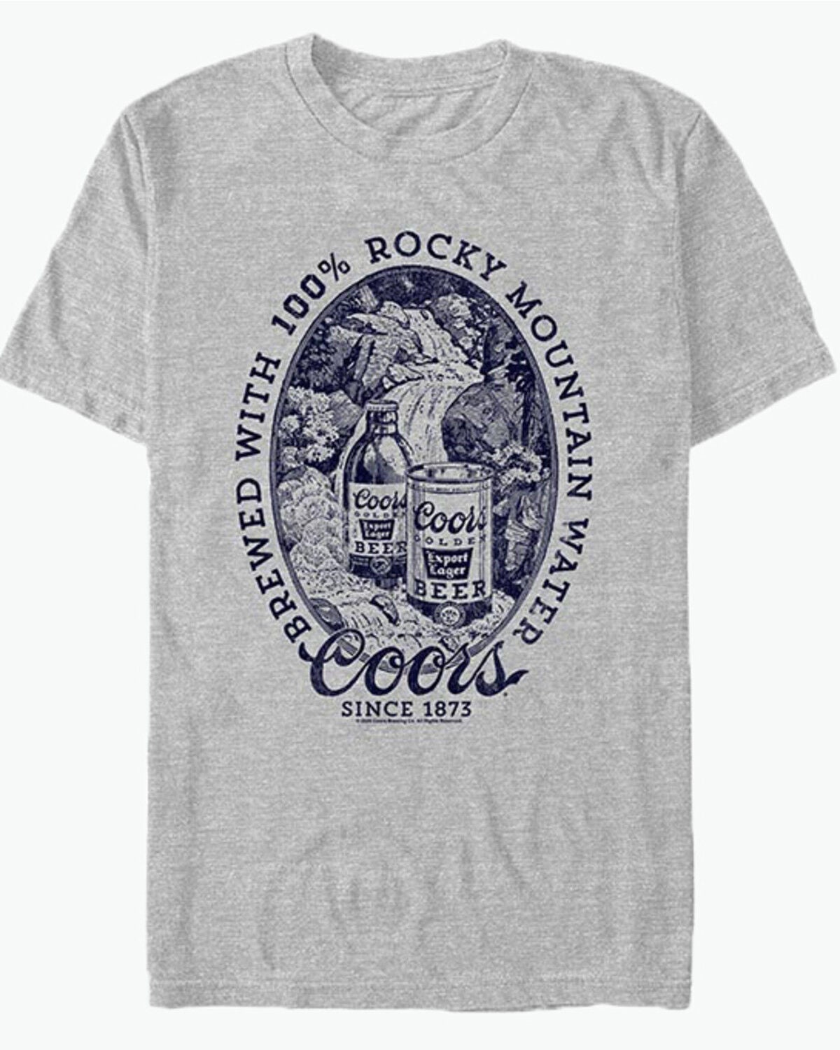 Image #1 - Coors Men's Rocky Mountain Logo Short Sleeve Graphic T-Shirt, Charcoal, hi-res