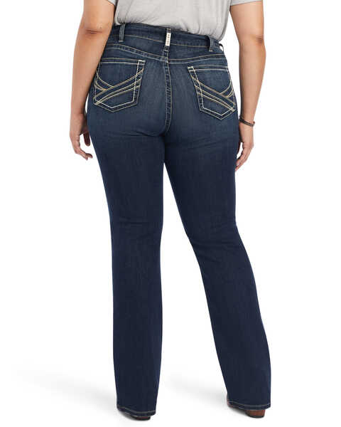 Image #2 - Ariat Women's R.E.A.L. Medium Wash Mid Rise Lexi Slim Stretch Bootcut Jeans - Plus , Blue, hi-res