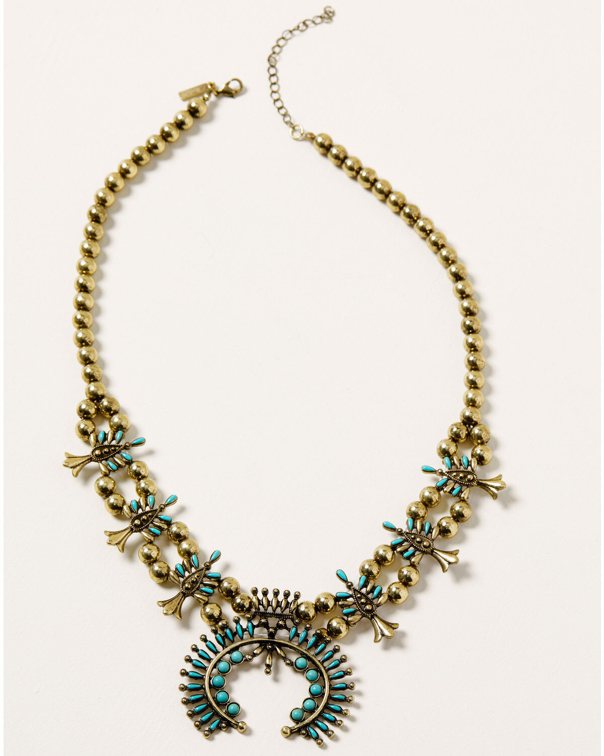 Image #2 - Shyanne Women's Golden Dreamcatcher Squash Blossom Bib Necklace, Gold, hi-res