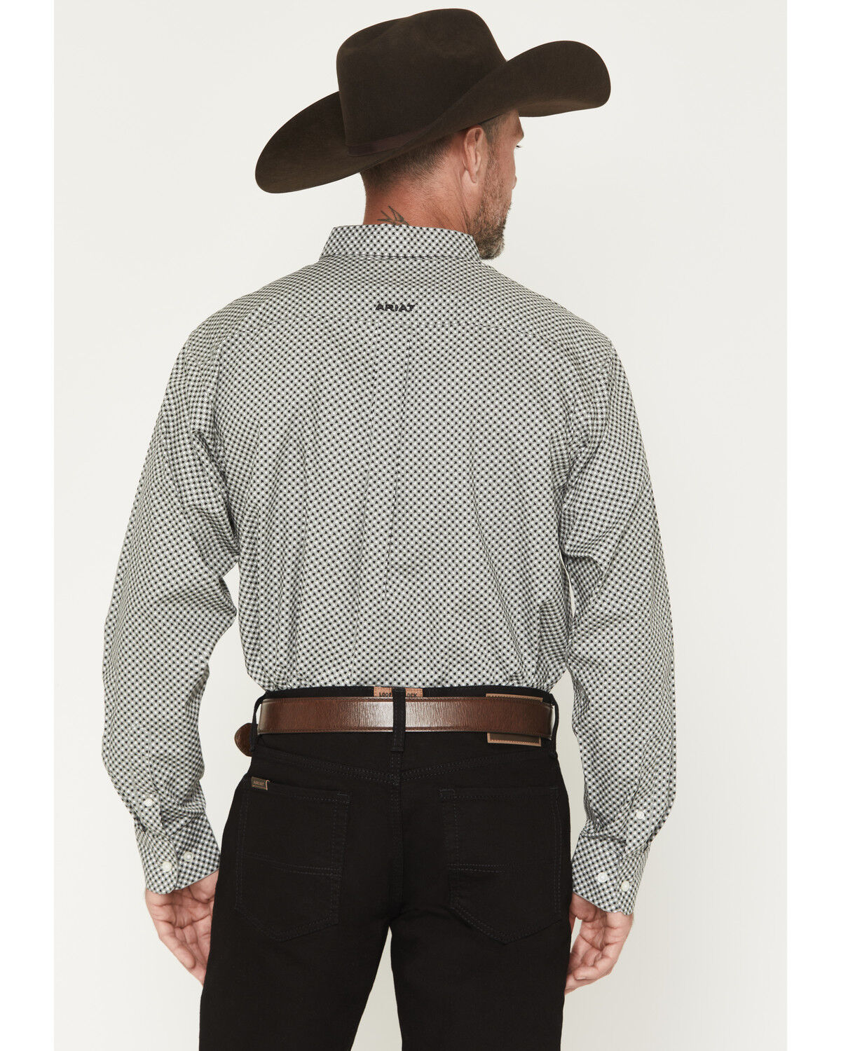 Image #4 - Ariat Men's Tristan Geo Print Long Sleeve Button-Down Western Shirt - Tall, Grey, hi-res