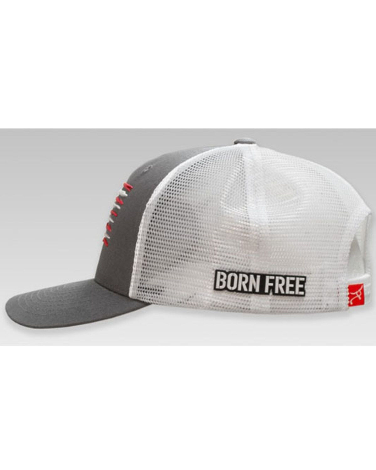 Image #3 - RopeSmart Men's All-American Rubber Steer Flag Mesh-Back Ball Cap, Grey, hi-res