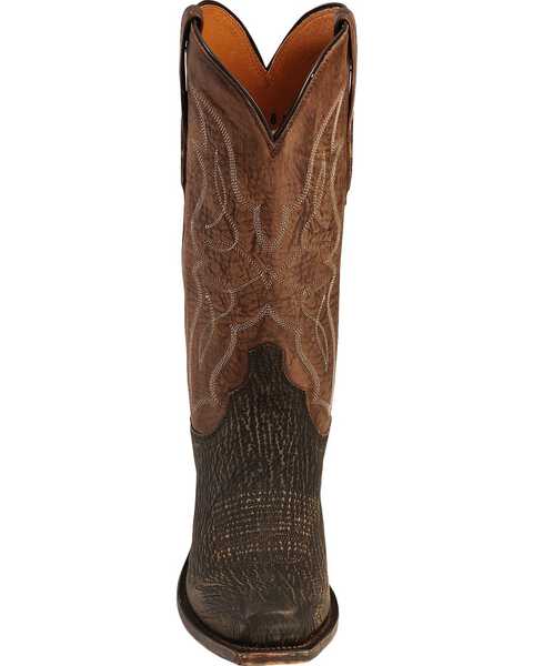 Image #4 - Lucchese Men's Handmade 1883 Carl Sanded Shark Western Boots - Square Toe, Chocolate, hi-res