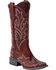 Image #1 - Lane Women's Saratoga Red Fancy Stitch Western Boots - Square Toe, , hi-res