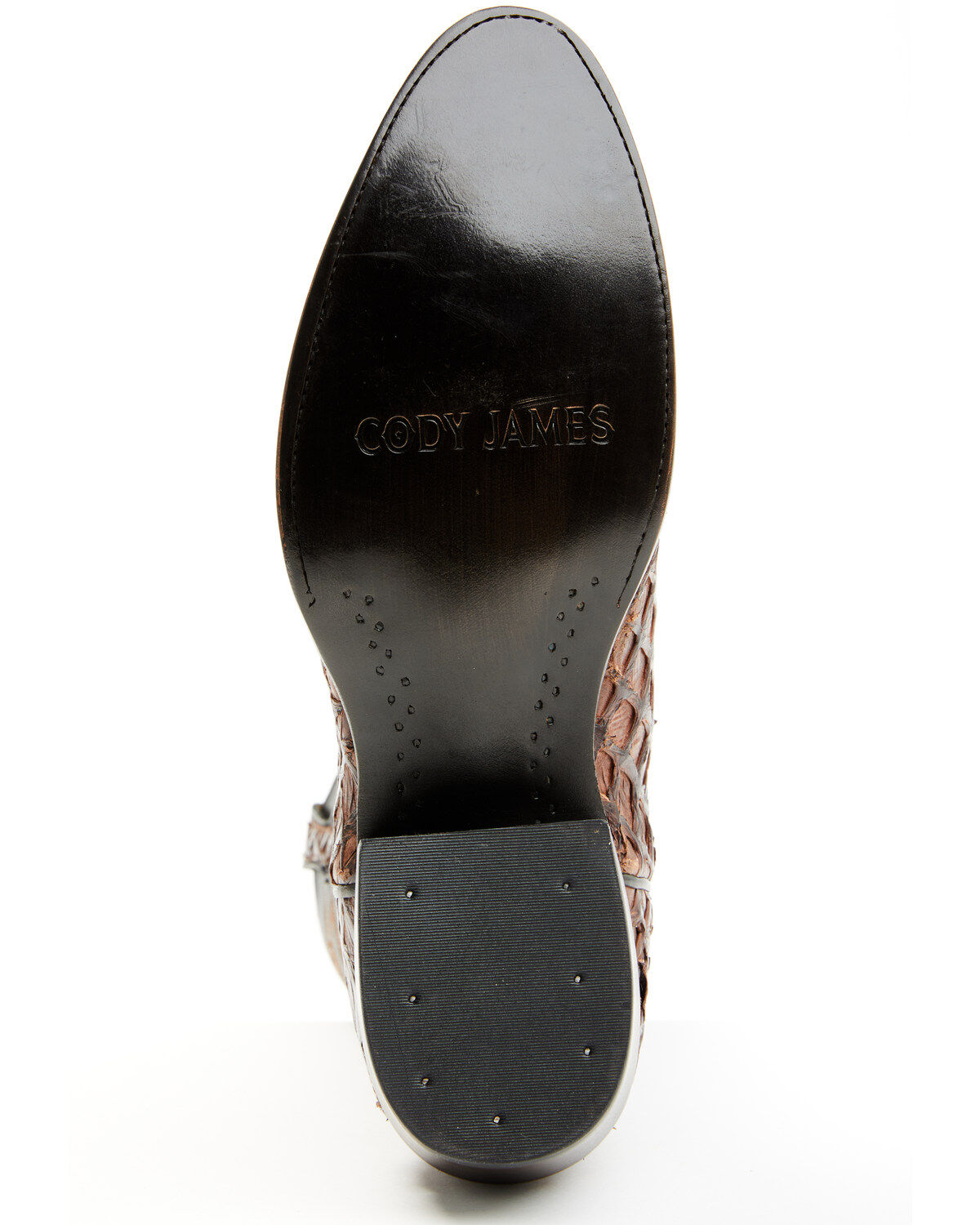 Image #7 - Cody James Men's Exotic Pirarucu Western Boots - Round Toe, Dark Brown, hi-res