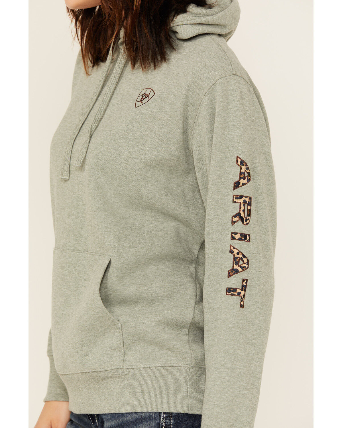 Image #3 - Ariat Women's Boot Barn Exclusive Leopard Print Logo Hoodie, Green, hi-res