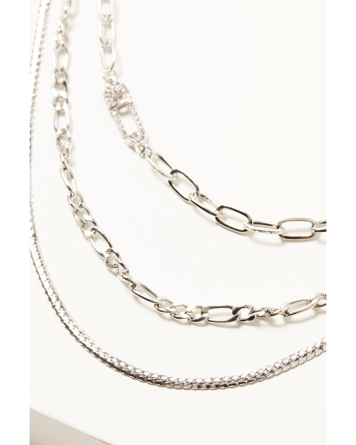 Image #2 - Shyanne Women's Layered Chain Safety Pin Necklace, Silver, hi-res