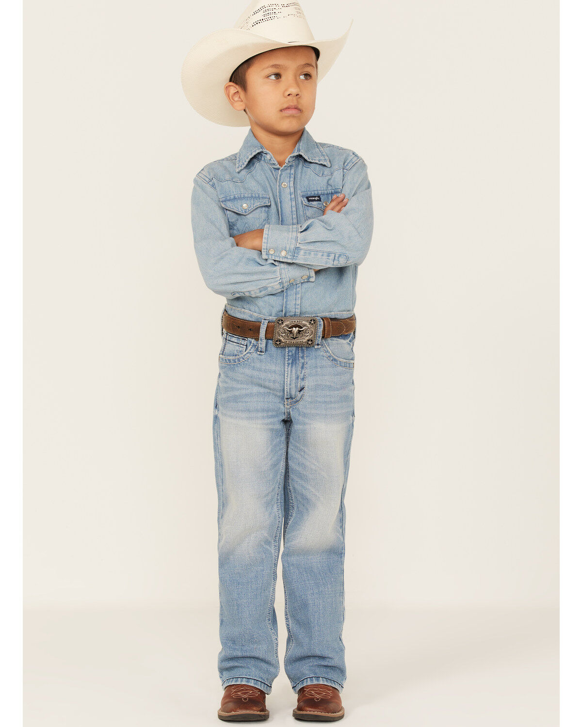 Image #1 - Cody James Boys' Arlo Light Wash Slim Bootcut Jeans, Blue, hi-res