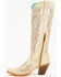 Image #3 - Corral Women's Embroidered Tall Western Boots - Snip Toe, Ivory, hi-res
