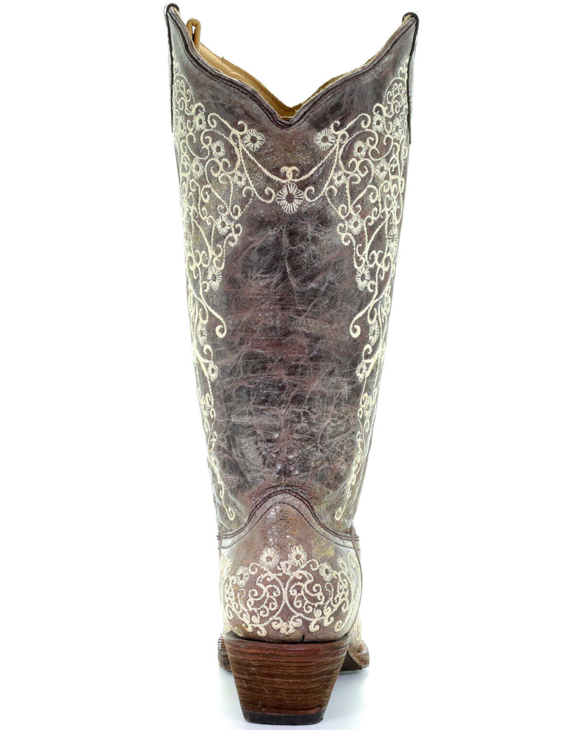 Image #7 - Corral Women's Crater with Bone Embroidery Western Boots - Snip Toe, Brown, hi-res
