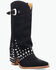 Image #1 - Dingo Women's Howdy Honey Suede Western Boots - Snip Toe, Black, hi-res