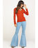 Image #6 - Red Label by Panhandle Women's Waffle Knit Top, Rust Copper, hi-res