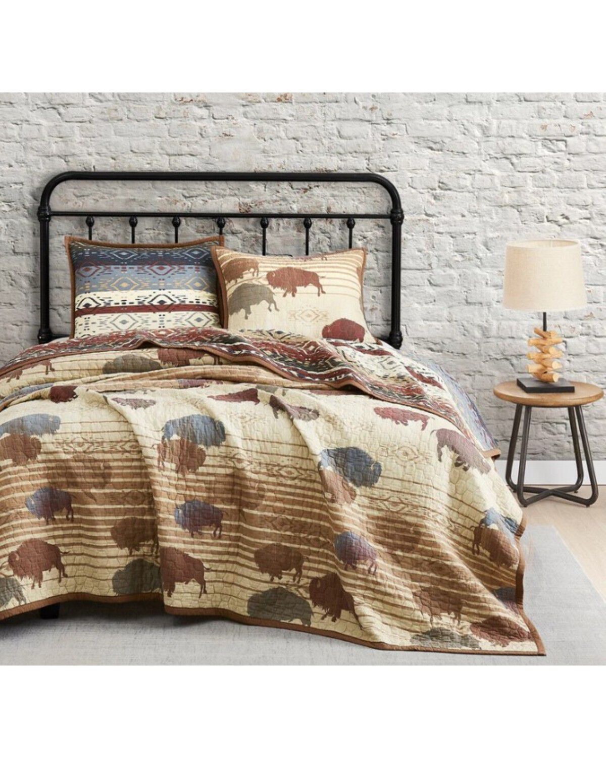 Image #1 - HiEnd Accents 3pc Home On The Range Reversible Quilt Set - Twin, Tan, hi-res