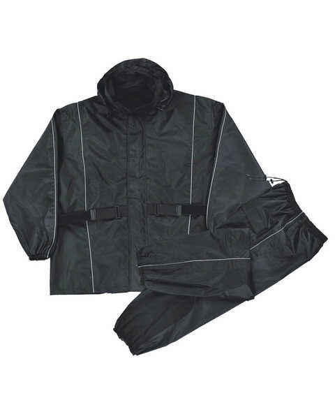 Image #1 - Milwaukee Leather Men's Reflective Heat Guard Waterproof Rain Suit, Black, hi-res