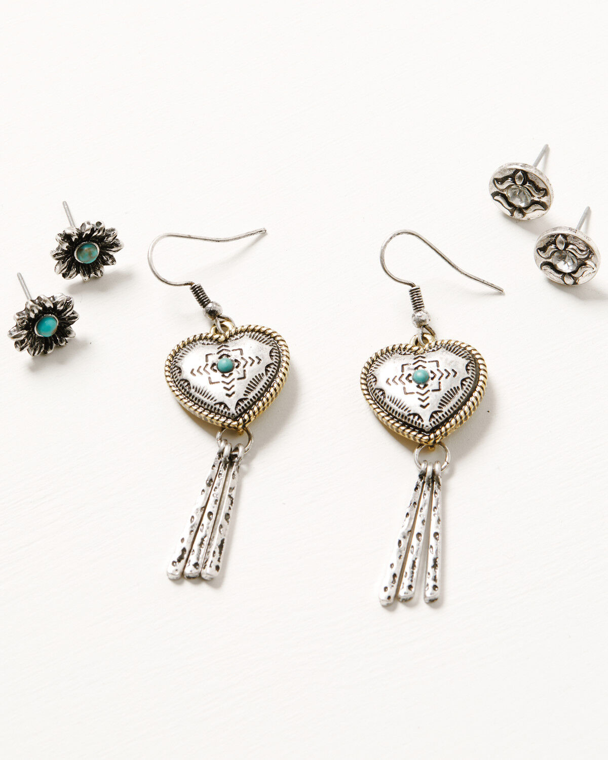 Image #4 - Shyanne Women's Rodeo Sunset Heart Earring Set - 5 Piece, Silver, hi-res