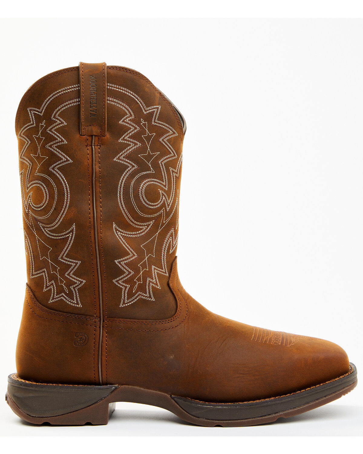 Image #2 - Durango Men's Rebel Pull On Waterproof Work Western Boots - Steel Toe, Brown, hi-res