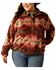 Image #1 - Ariat Women's Southwestern Print Berber Snap Pullover - Plus, Pink, hi-res