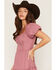 Image #2 - Trixxi Women's Solid Short Sleeve Mini Dress, Mauve, hi-res