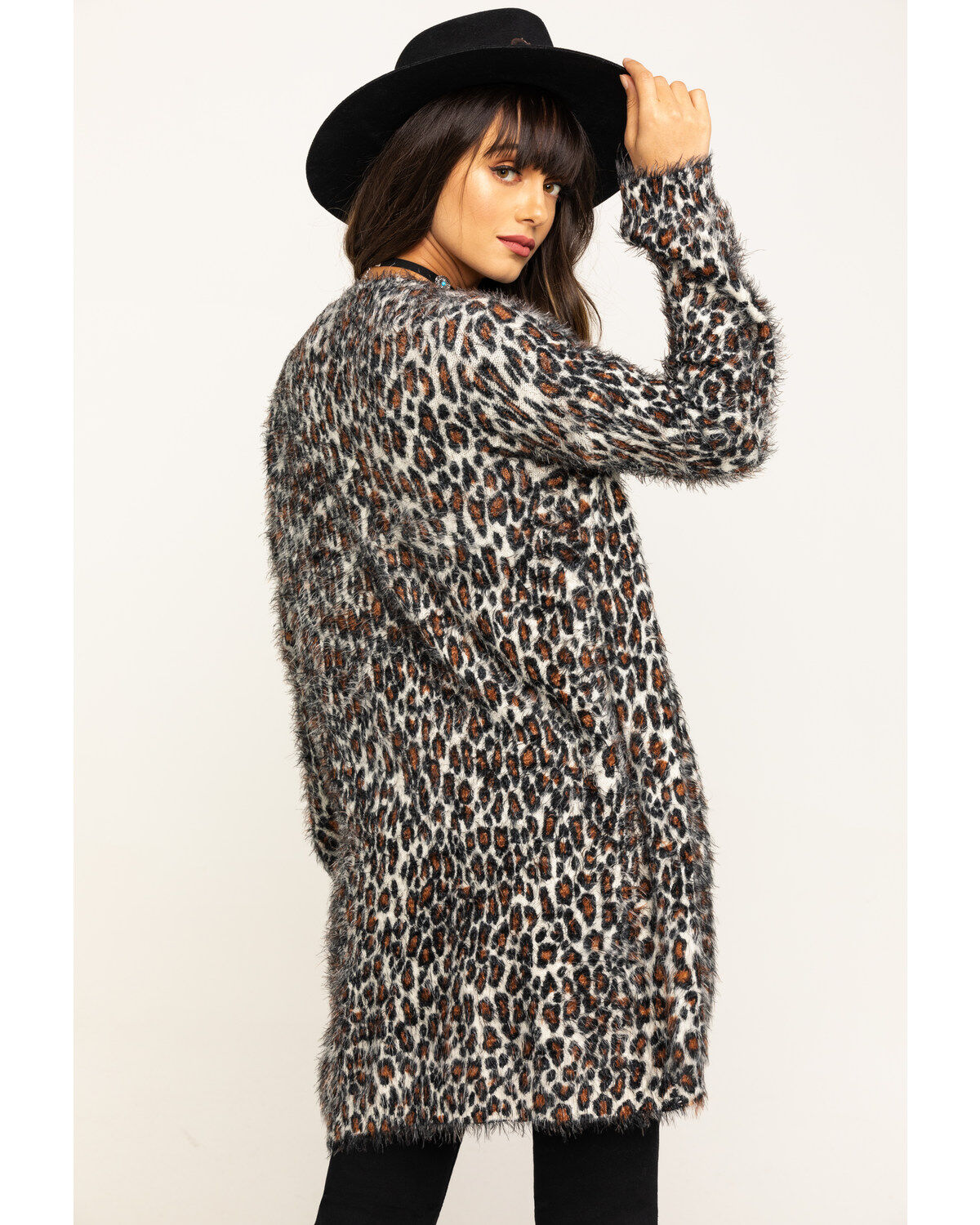 fuzzy cheetah cardigan